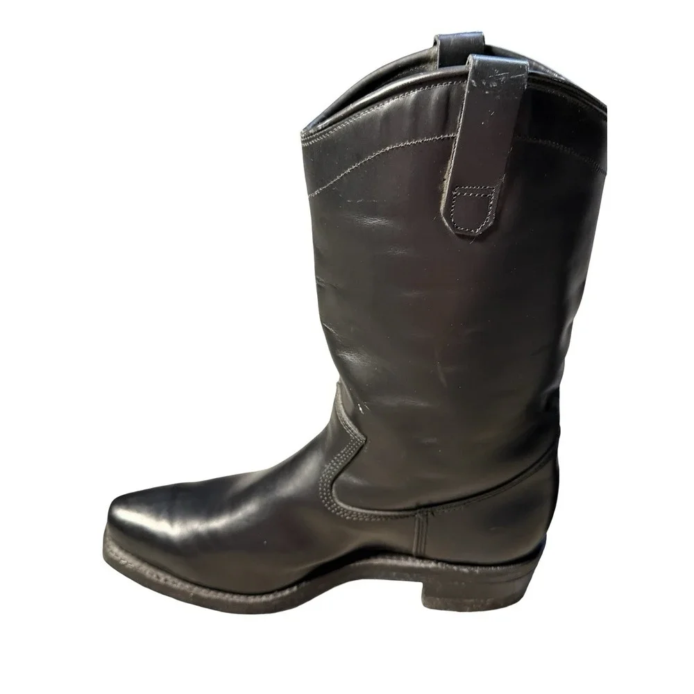 Dayton Black Beauty Motorcycle Boots Vintage - Sz 10.5 Chromexcel Triple-Sole